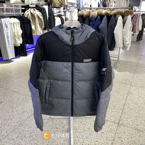 Skechers斯凯奇正品冬季新款男女连帽拼接运动休闲羽绒服P425U091