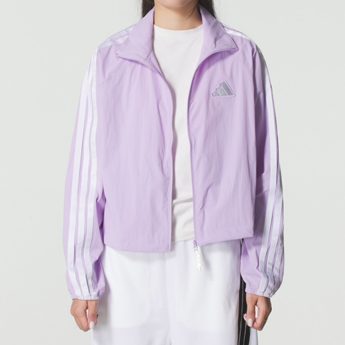 Adidas阿迪达斯正品新款春秋女子立领梭织速干百搭夹克外套KC0182