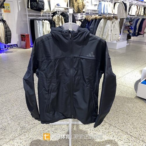 Adidas阿迪达斯正品新款男款连帽抓绒保暖运动休闲夹克外套KA1307