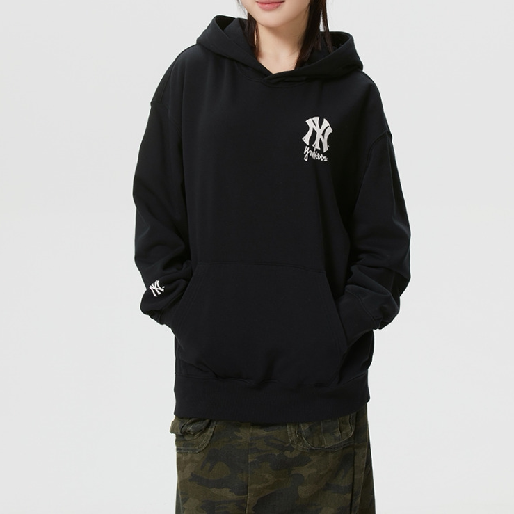 MLB正品新款春秋男女同款印花logo连帽休闲卫衣套头衫3AHDB0361