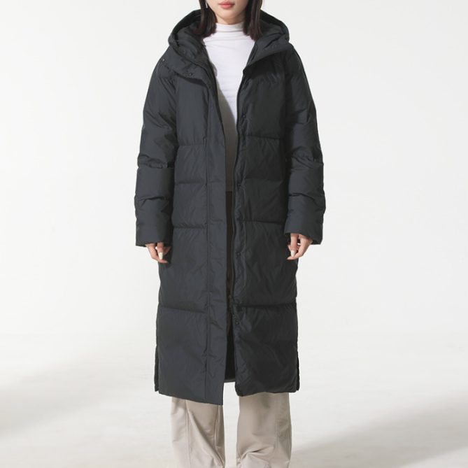 Adidas阿迪达斯正品新款冬季女子户外连帽宽松长款羽绒服JV6197