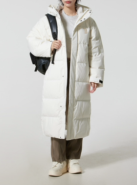 MLB正品新款冬季男女同款连帽保暖休闲宽松长款羽绒服3ADJB3056