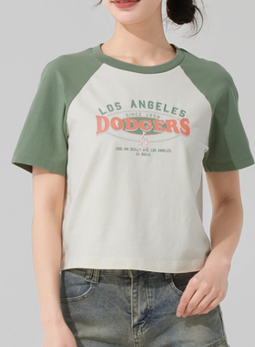 MLB正品新款夏季女款户外休闲百搭时尚运动短款短袖T恤3FTSV0853