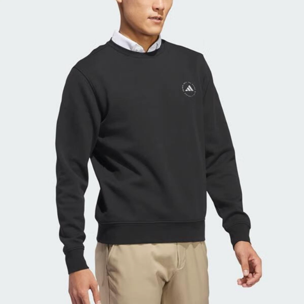 Adidas阿迪达斯正品新款春秋季男款圆领刺绣长袖套头卫衣IU4523