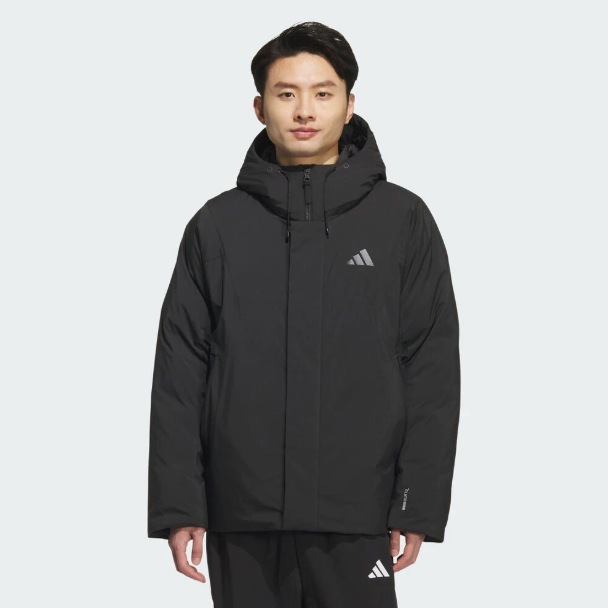 Adidas阿迪达斯正品新款冬季男款连帽宽松休闲印花羽绒服KC2509