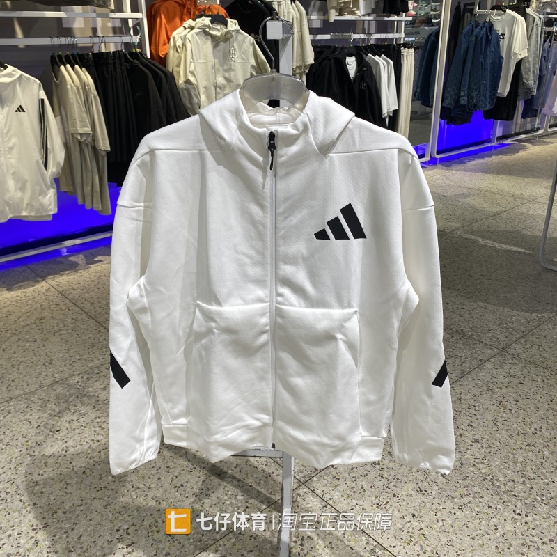 Adidas阿迪达斯正品新款秋男子梭织连帽运动休闲夹克外套JF2443