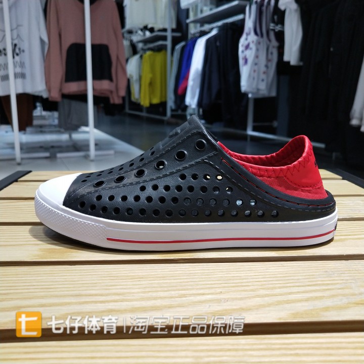 Skechers斯凯奇正品夏季一脚蹬透气儿童洞洞休闲凉鞋 91995L-BKRD-封面