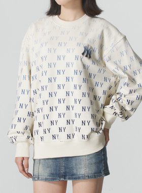 MLB正品新款春秋男女同款渐变时尚百搭运动卫衣套头衫3AMTM1354