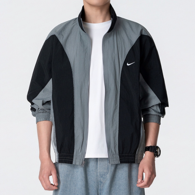 Nike耐克正品新款春秋季男款立领拼色印花休闲梭织夹克外套IM5888