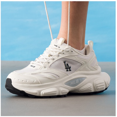 MLB正品新款秋季男女款情侣复古网面老爹鞋厚底休闲鞋3ASHW055N