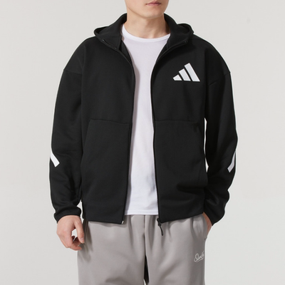 Adidas阿迪达斯正品新款秋季男子印花连帽梭织运动夹克外套JD5984