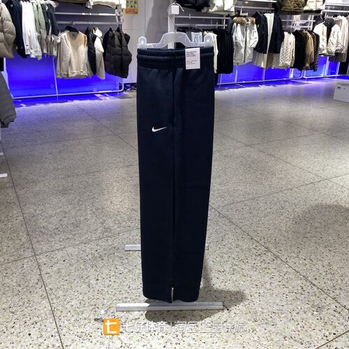 Nike耐克正品冬季新款女针织加绒保暖直筒刺绣运动休闲长裤IH1012
