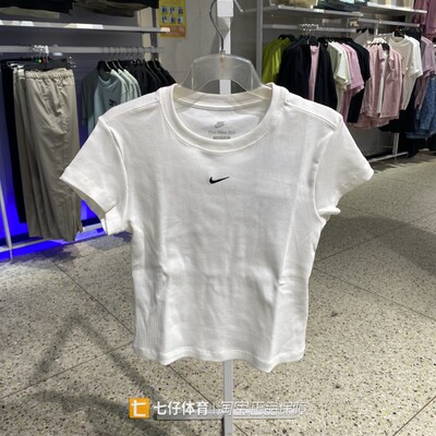 Nike耐克正品新款夏季女针织圆领修身透气运动休闲短袖T恤HV4995