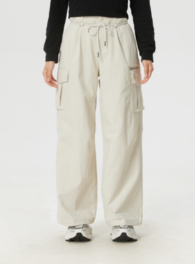 MLB正品新款春秋女子梭织刺绣户外宽松休闲运动工装长裤3FWPV0161