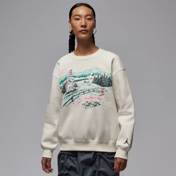 Nike耐克正品新款春秋女款圆领印花百搭运动休闲套头衫卫衣HV3341