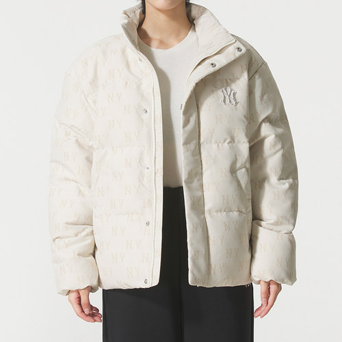 MLB正品新款冬季男女立领鹅绒防风保暖休闲老花羽绒服3ADJM0456