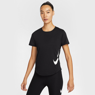 Nike耐克新款夏季女款修身印花圆领日常大LOGO短袖体恤HV2773