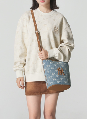 MLB正品新款四季女子户外休闲时尚老花logo拎包斜挎包3ABMMV65N