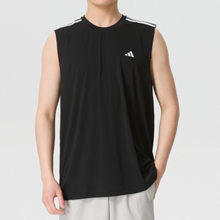 Adidas阿迪达斯正品新款夏季男款速干三道杠运动无袖T恤KE5906