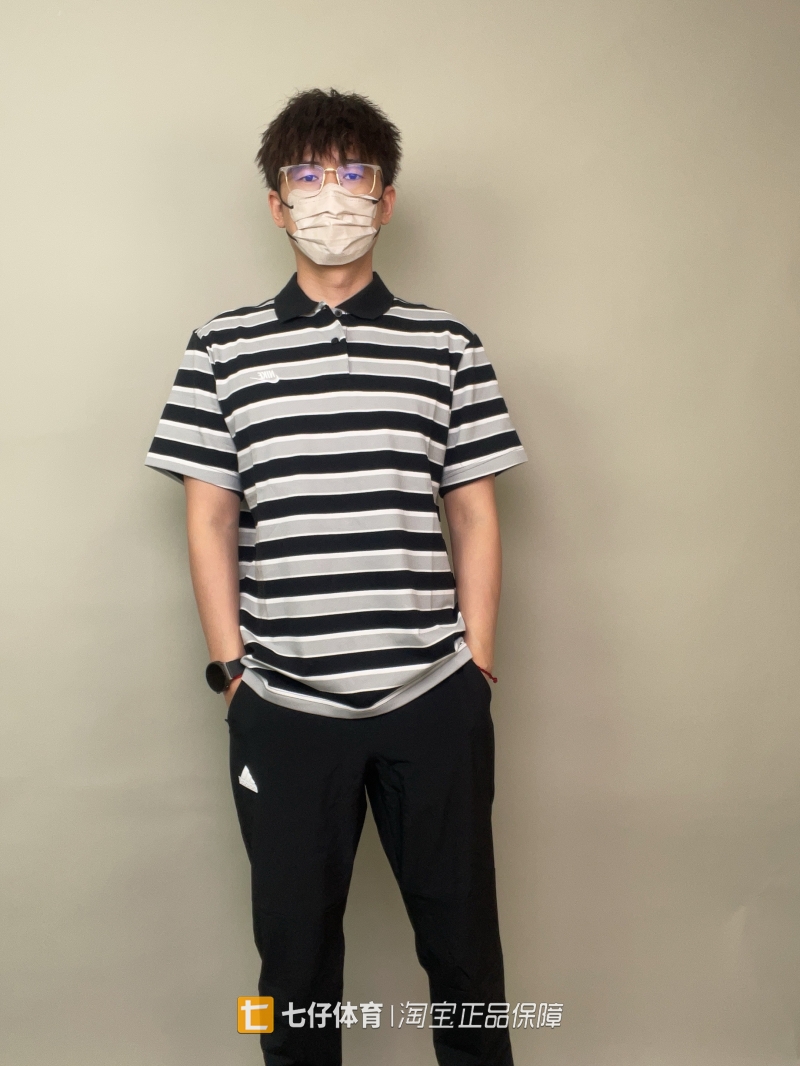 Nike男运动针织翻领条纹POLO衫