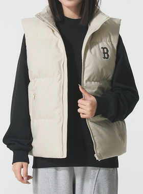 MLB正品新款春秋男女通用立领户外百搭时尚休闲羽绒马甲3ADVM0356