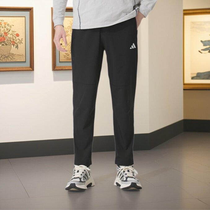 Adidas阿迪达斯正品新款春秋款男子梭织运动休闲平口九分裤KC2877