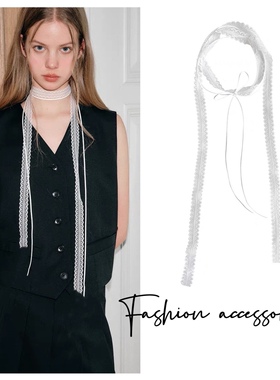 甜美芭蕾风蕾丝多层锁骨链