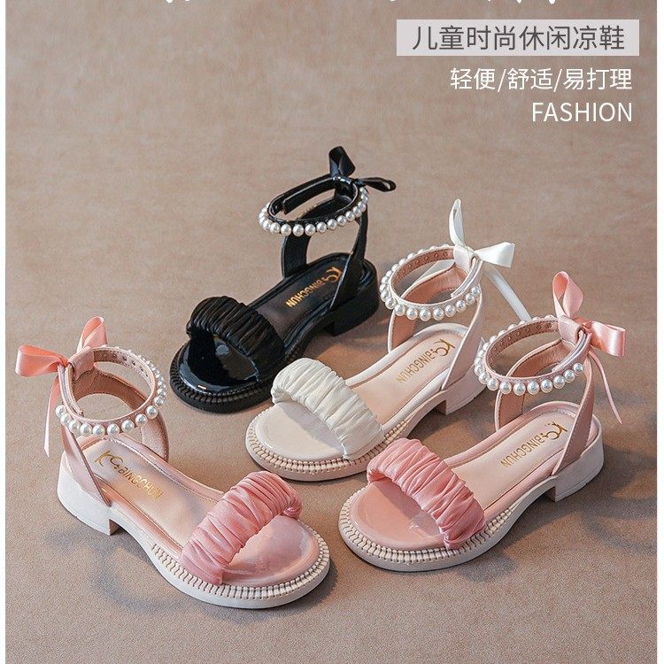 女童罗马凉鞋2026夏季新款时尚宝宝鞋中小童珍珠小女孩露趾公主鞋,女鞋,休闲凉鞋,淘宝优惠券,粉丝福利购,淘宝优惠卷