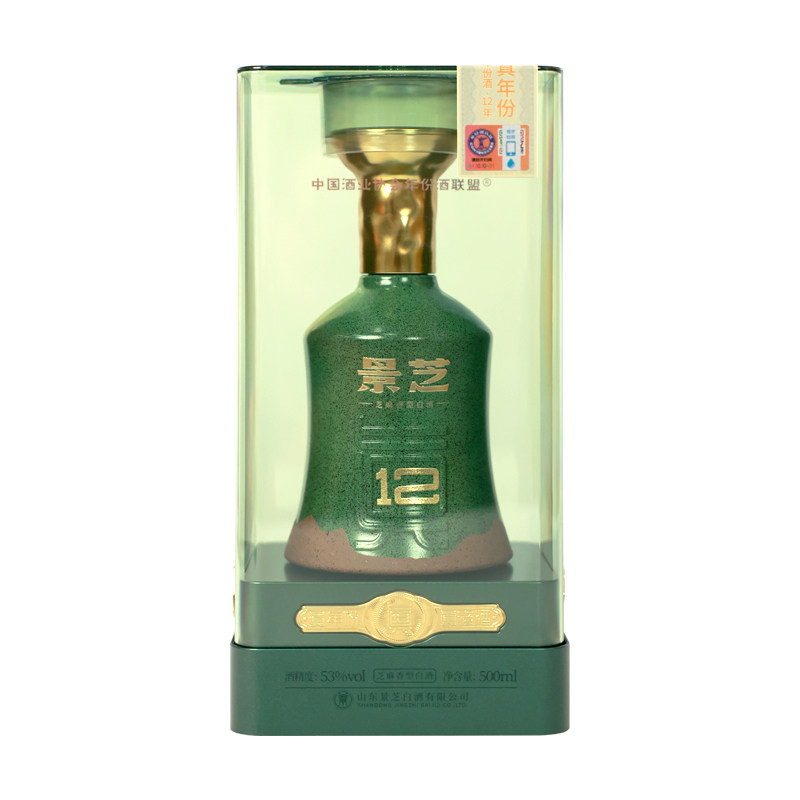 景芝 真年份12年 53度芝麻香型白酒 500ml单瓶装 年份老酒