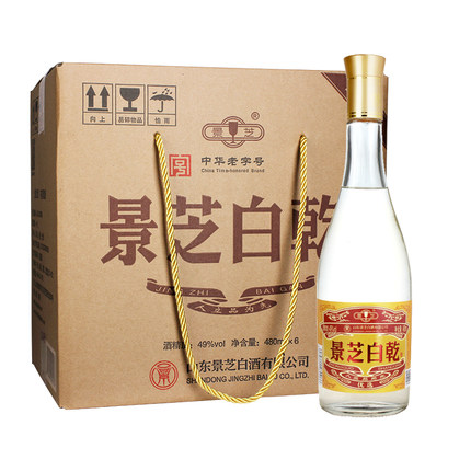 景芝酒49度480ml整箱6瓶景芝白乾粮食酒白干酒口粮新老包装随机发