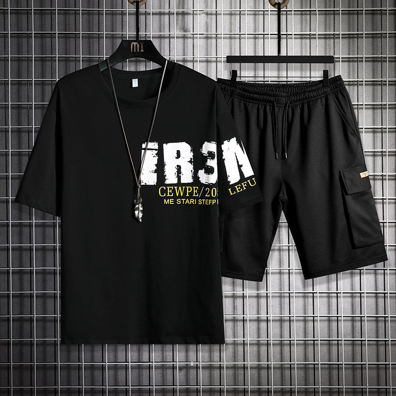 1夏季短袖t恤男潮流套装潮流两件套A210-TZ6859-P55图片