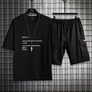 2025夏季短袖短裤套装男 潮流时尚休闲套装A210-TZ6831-P55图片