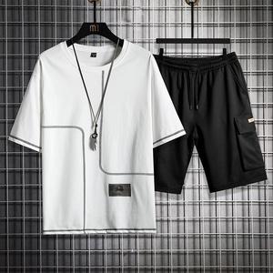 夏季短袖短裤男套装两件套A210-TZ6837-P55，男装牛仔裤，星座210-3