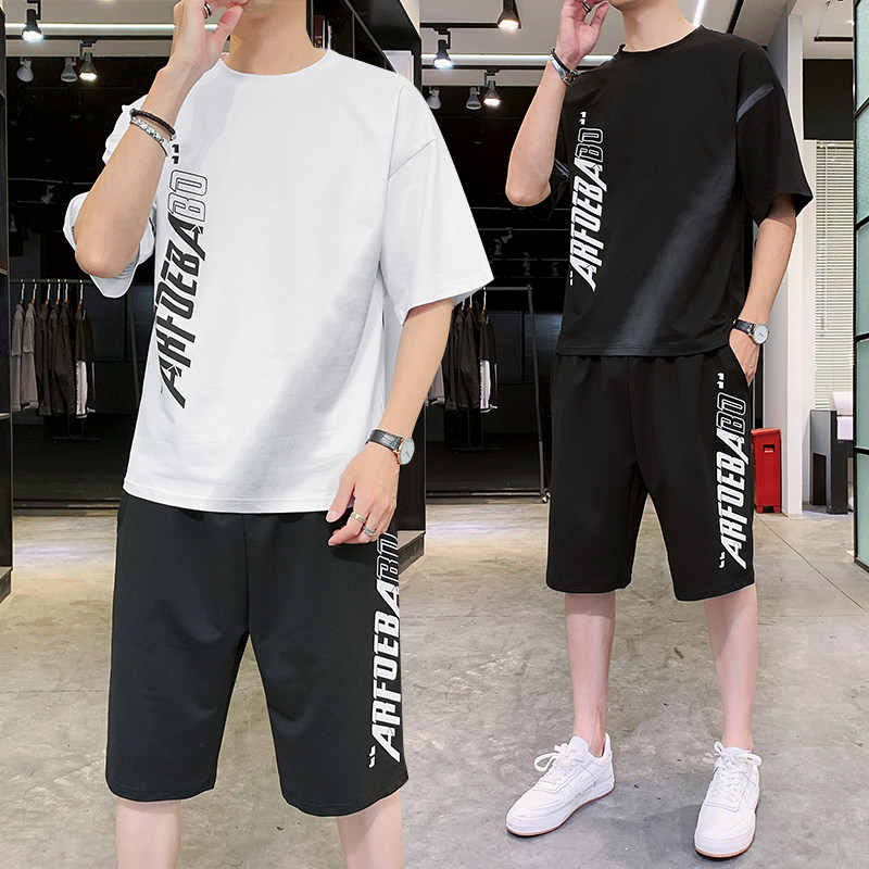夏季短袖短裤套装男潮流休闲五分裤两件套A210-TZ6865-P60图片
