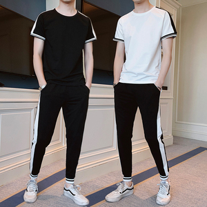 休闲运动套装男2025夏季纯棉短袖T恤套装A210-TZ9292-P60图片