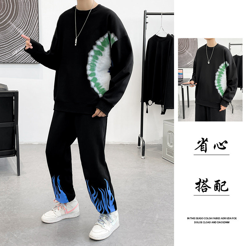 1秋季套装男潮流时尚港风长袖套装男A210-TZ8807-P75，男装休闲套装，星座210-3