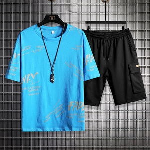5夏季短袖t恤男潮流短裤套装五分裤套装男A210-TZ6860-P55图片