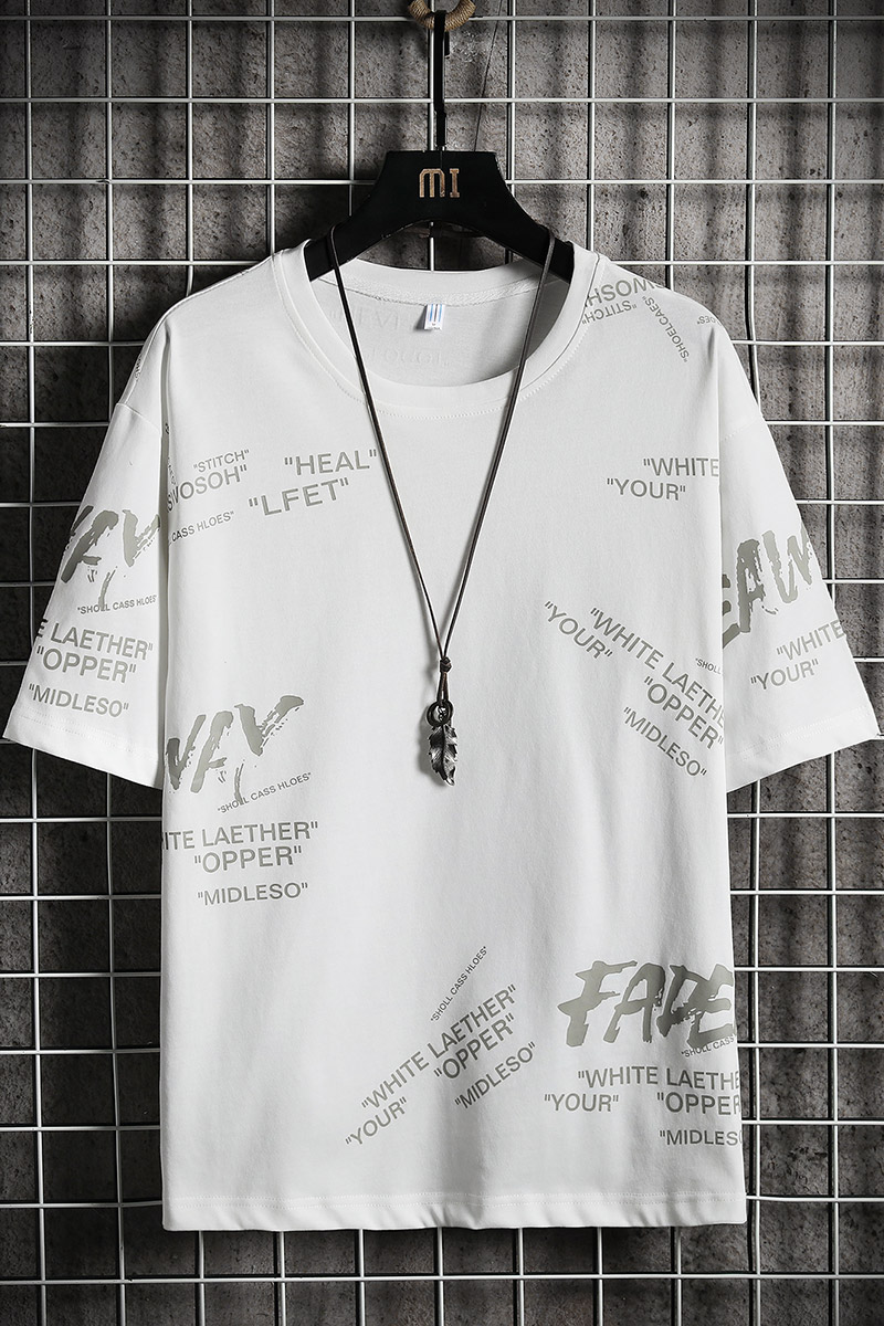 网格夏季潮流时尚休闲t恤男半袖印花tA210-A8329-P25,男装T恤,星座210-3