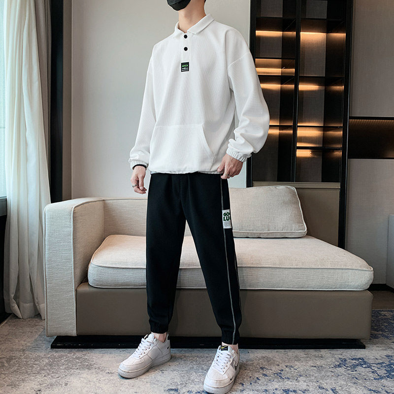 2025春季套装男华夫格套装潮流长袖卫衣套装A210-TZ305-P65图片