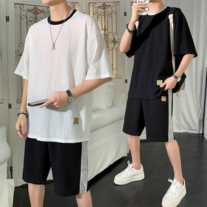 5夏季短袖短裤套装男潮流时尚休闲五分裤两件套A210-TZ6866-P45图片