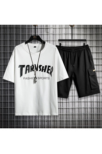 夏季短袖t恤套装男潮流时尚休闲短裤五分裤套装A210-TZ6856-P55