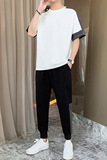 夏季短袖九分裤休闲套装男潮流时尚休闲套装A210-TZ8205-P65，男装T恤，星座210-3