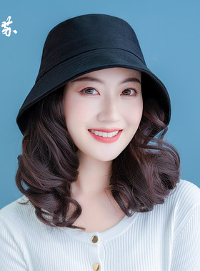 假发帽子女短卷发网红短发圆脸冬