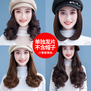 可拆卸假发发片带魔术贴大波浪短发长直发水波纹羊毛卷中直长卷发