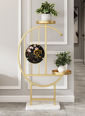 现代简约轻奢花架子客厅落地式装饰高端电视柜旁边2023高级花盆架