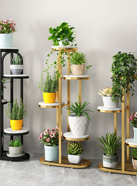 轻奢多层花架子客厅落地式摆件可移动带轮阳台电视柜旁边置物架