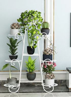 花架子阳台置物架客厅落地式2023新款铁艺多层高端轻奢简约展示架