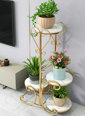 轻奢花架子客厅落地式摆件欧式沙发阳台绿植电视柜旁边花盆置物架