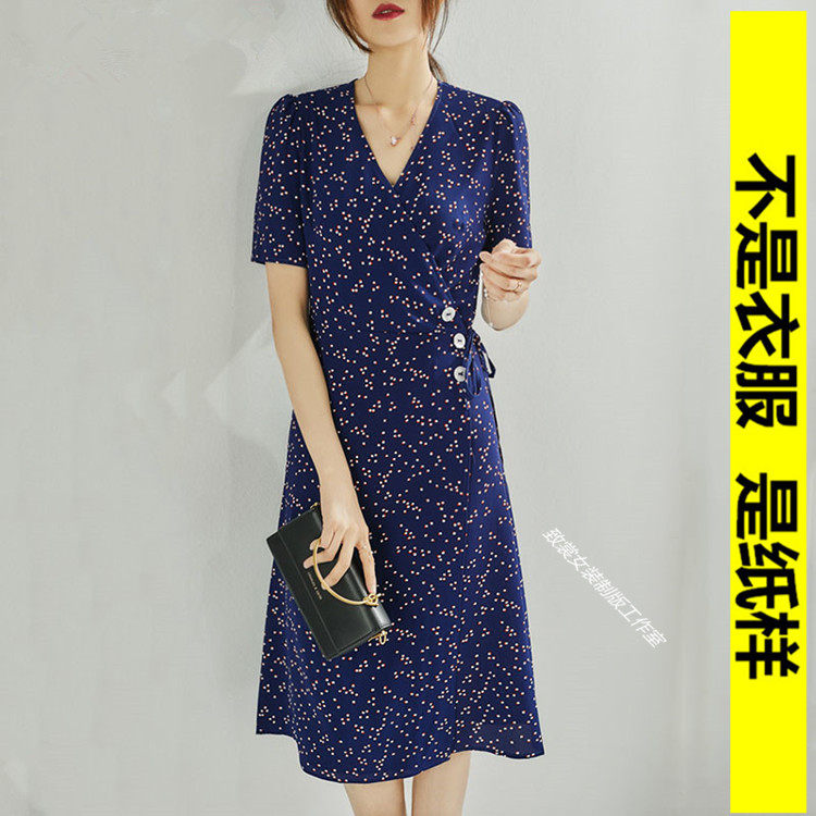 服装裁剪纸样做衣服图纸服装模板1:1实物女装夏季裹裙纸样Z-402