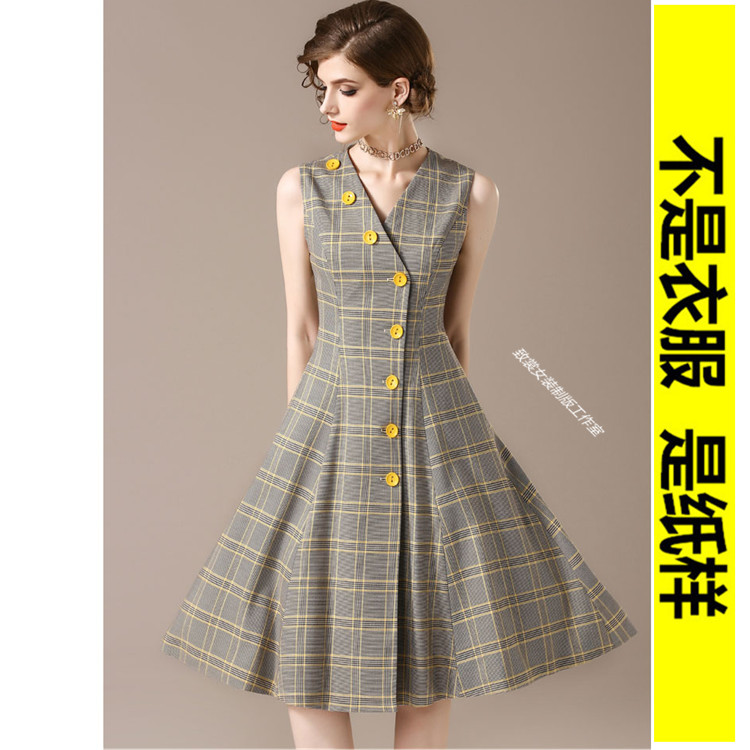 服装裁剪纸样做衣服图纸女装纸样1:1实物女装连衣裙外套纸样Z-355